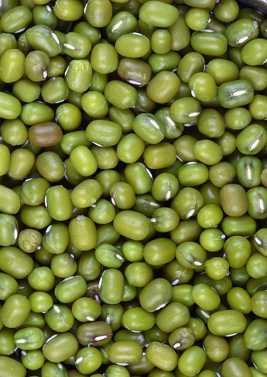 Close up photo of whole moong / mung beans