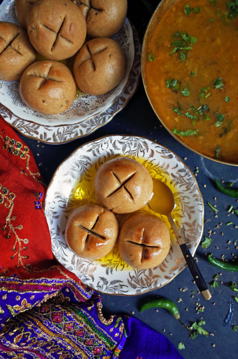 Rajasthani Bati – Baked Indian Bread Rolls to go with Dal