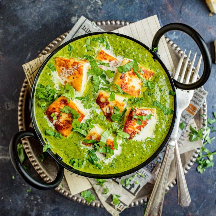 Easy Palak Paneer, Indian Spinach Curry with Paneer Cheese