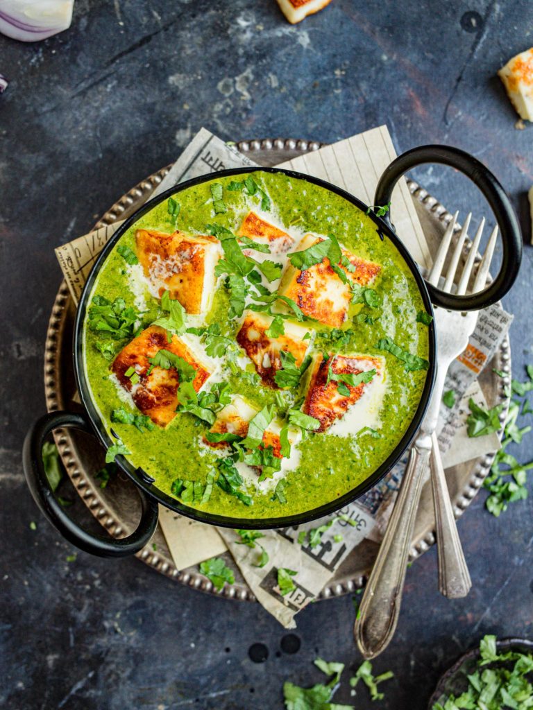 Easy Palak Paneer, Indian Spinach Curry with Paneer Cheese