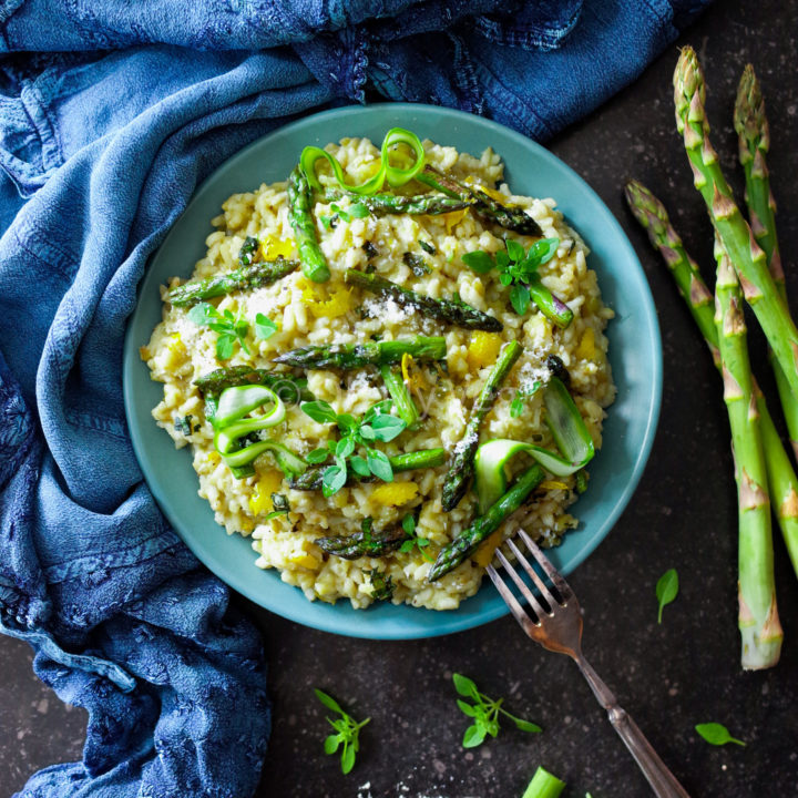 Creamy Asparagus Risotto (Vegan, Gluten Free)