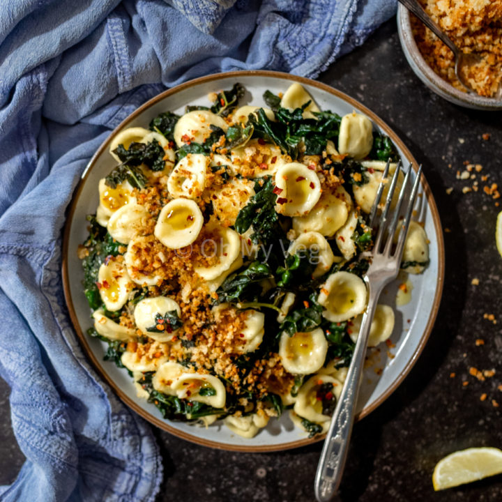 Orecchiette with Cavolo Nero & Breadcrumbs (Vegan)