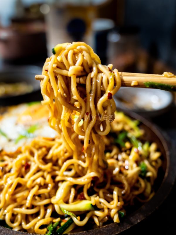 Garlic Chili Oil & Zucchini Instant Ramen Noodles