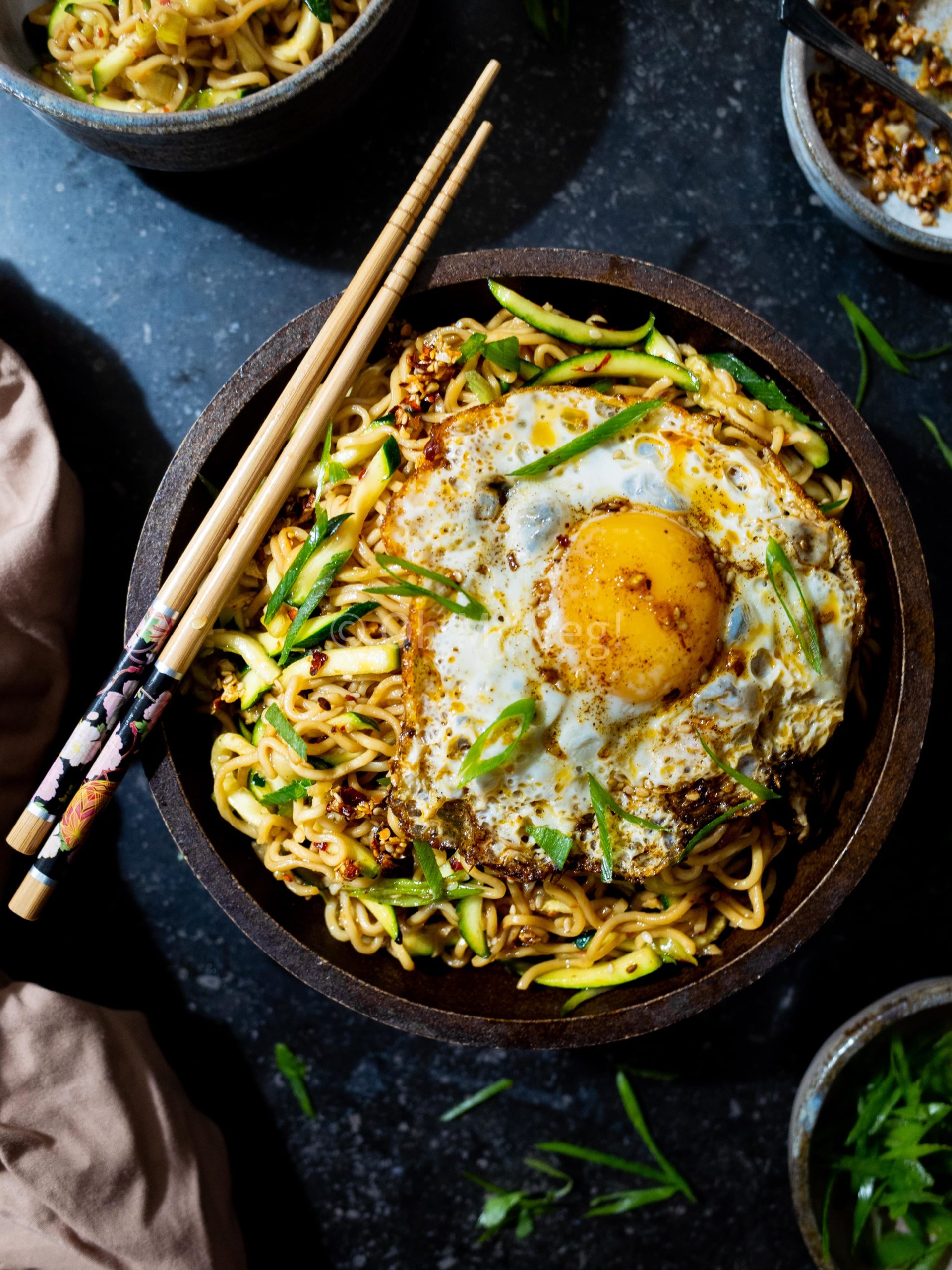 Garlic Chili Oil & Zucchini Instant Ramen Noodles