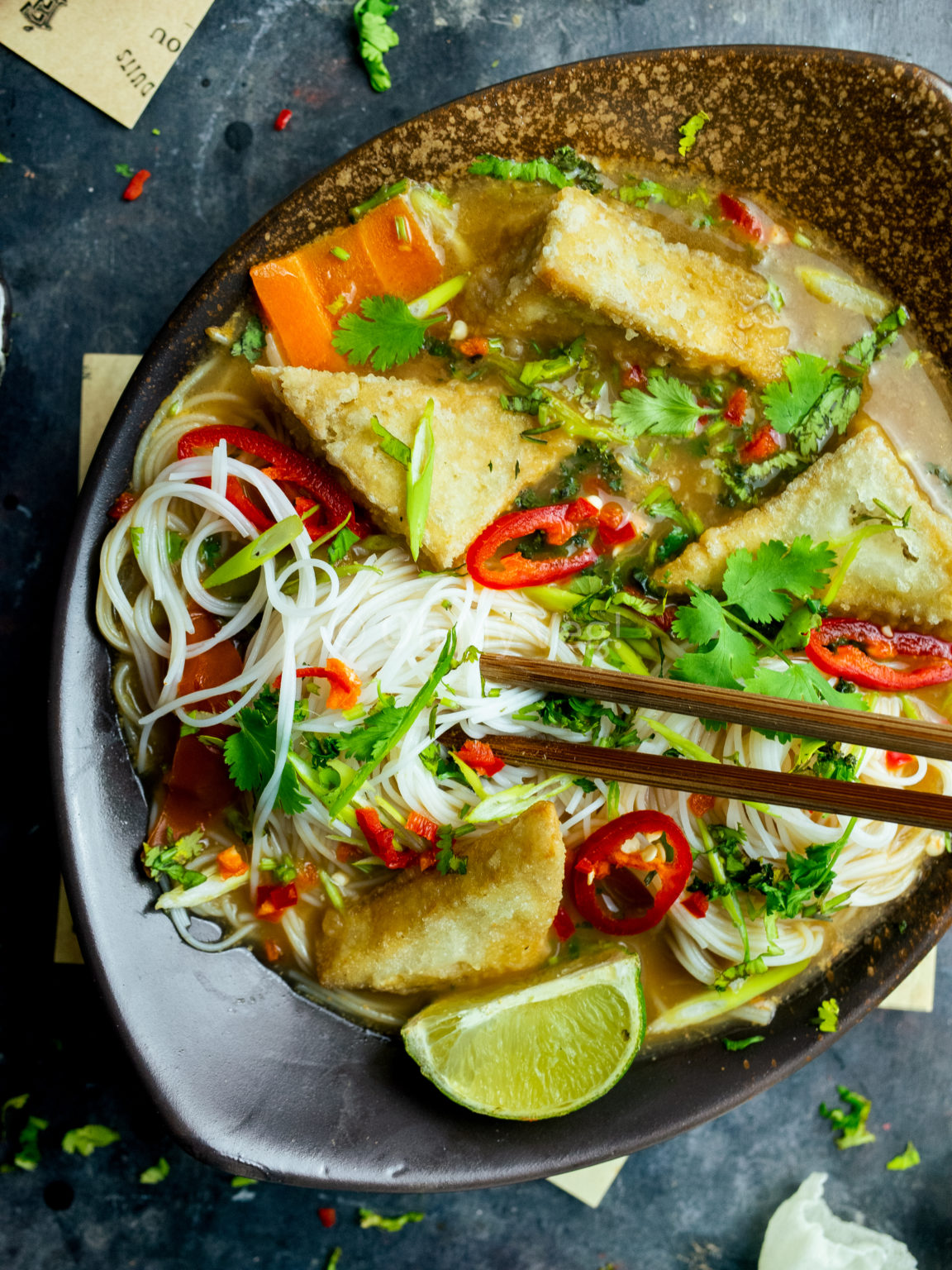 Tofu Tom Yum —Vegan Thai Noodle Soup