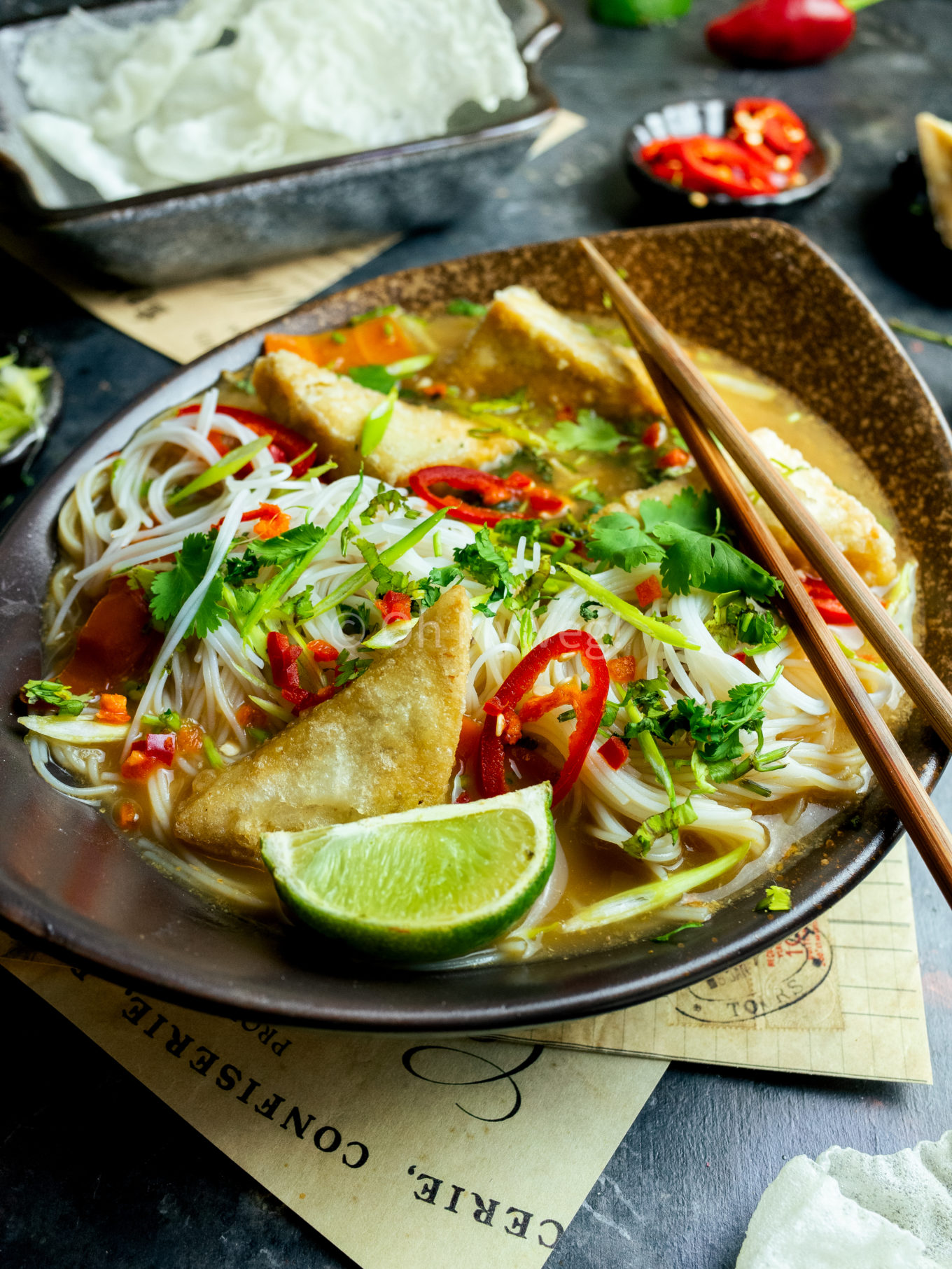 Tofu Tom Yum, Vegan Thai Noodle Soup