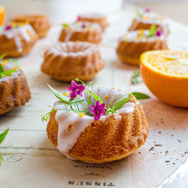 Orange and Cardamom Mini Bundt Cakes, Orange Blossom Glaze