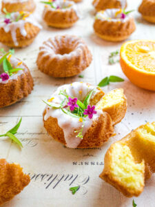 Orange and Cardamom Mini Bundt Cakes, Orange Blossom Glaze