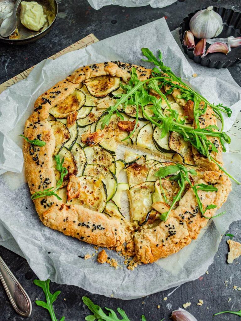 Courgette Galette with Garlic Butter and Feta