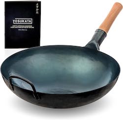 Blue Carbon Steel Wok Pan
