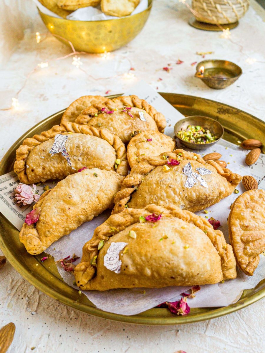 Maharashtrian gujiiya on plate