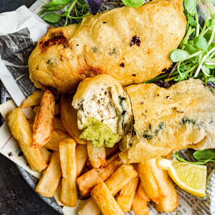 Vegan Fish and Chips, Tofish (Battered Tofu)