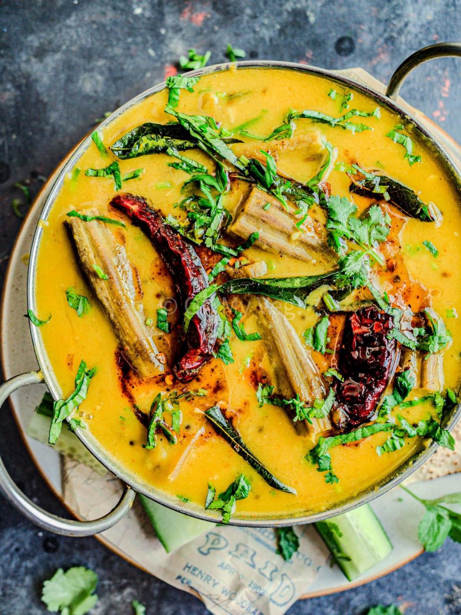 Drumstick dal curry with tempering.