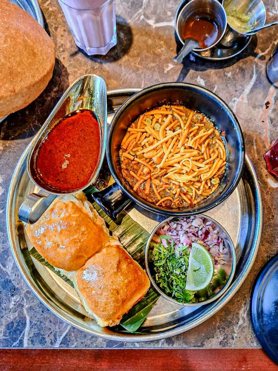 Misal pau plate at Dishoom Manchester.