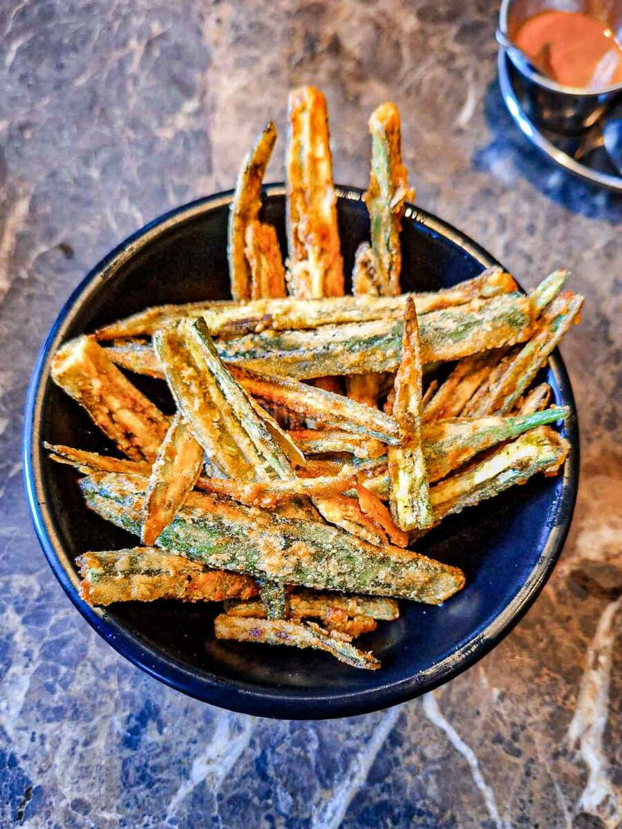 Kurkuri bhindi at Dishoom Manchester.