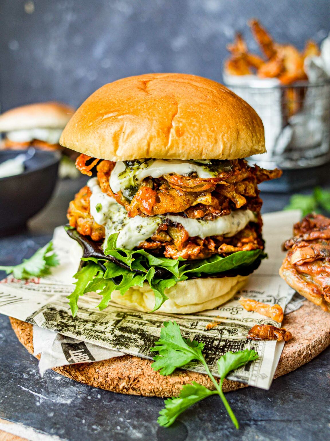 Onion Bhaji Burger
