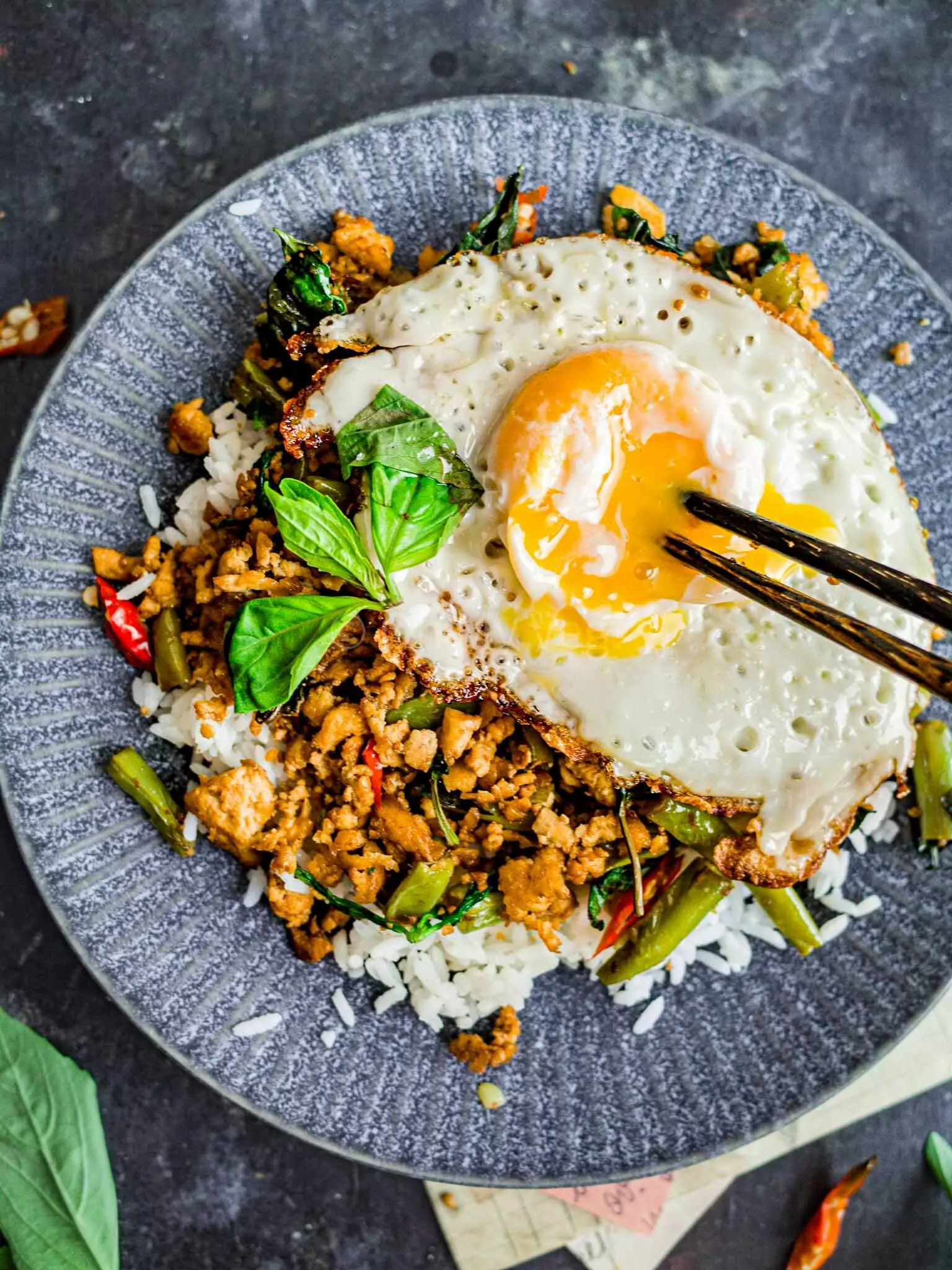 Vegetarian Pad Krapow, Thai Basil Tofu Stir Fry