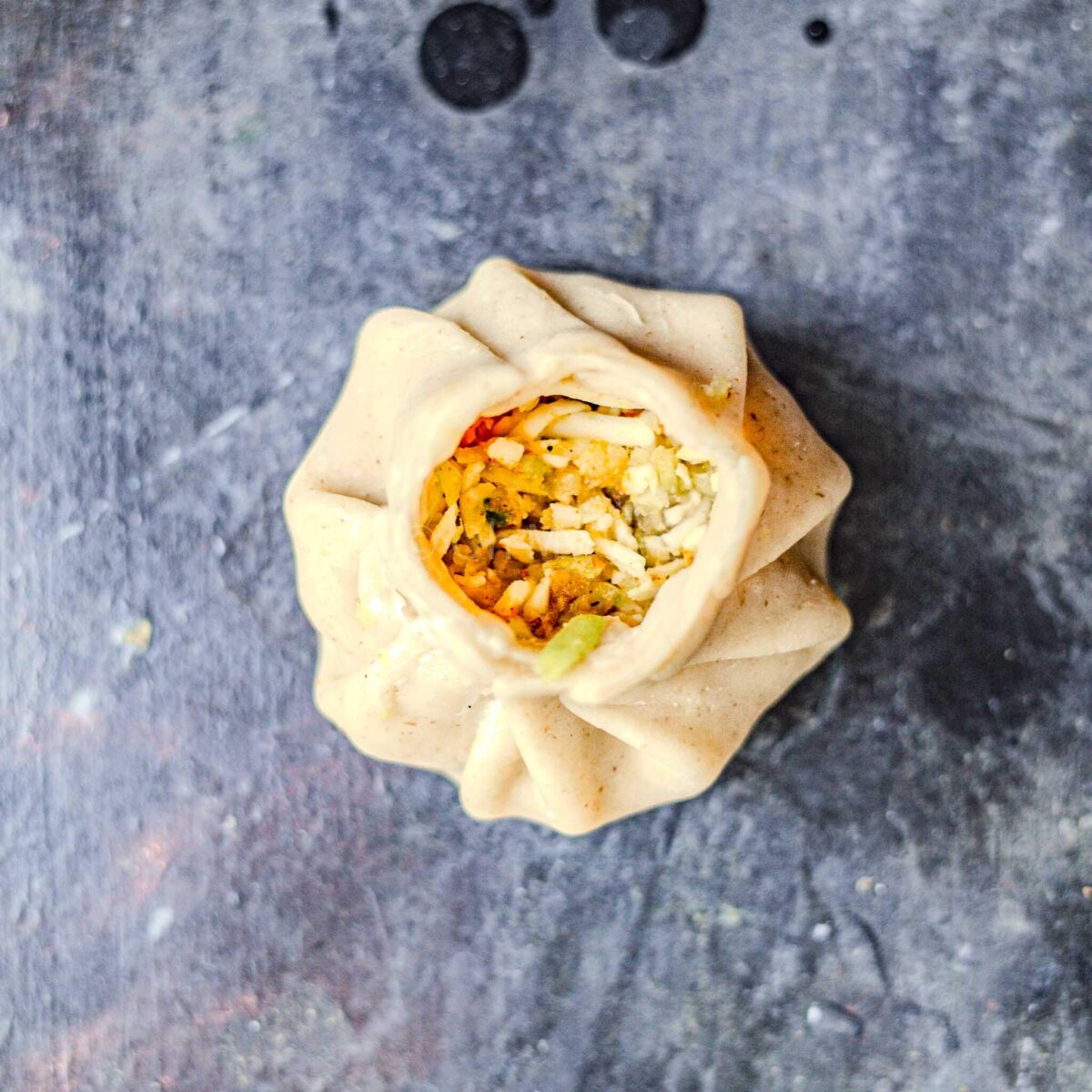 Uncooked paneer momo.