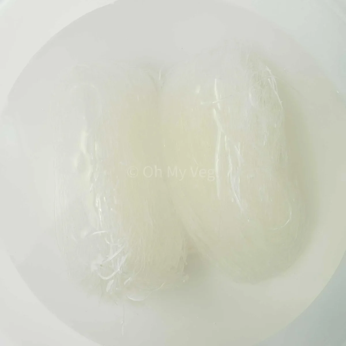 Glass noodles in water.