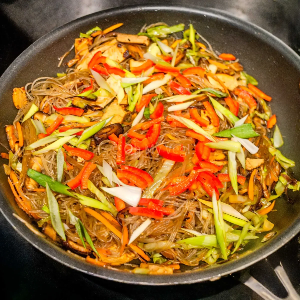 Pepper and spring onion added.