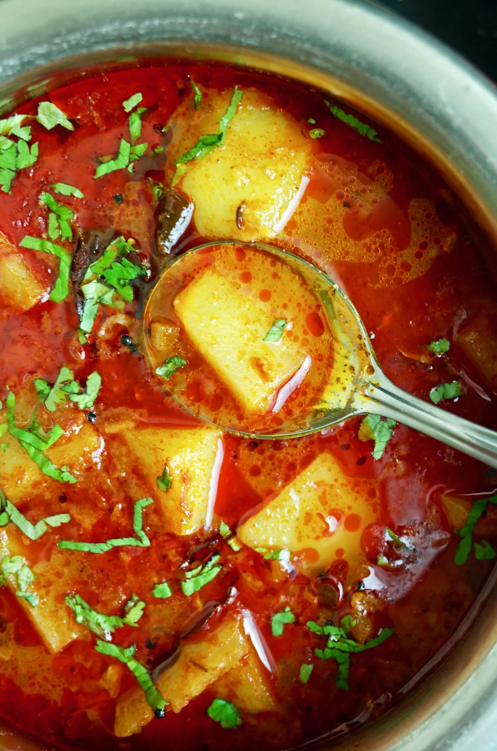 Batata Rassa Bhaji — Maharashtrian Potato Curry