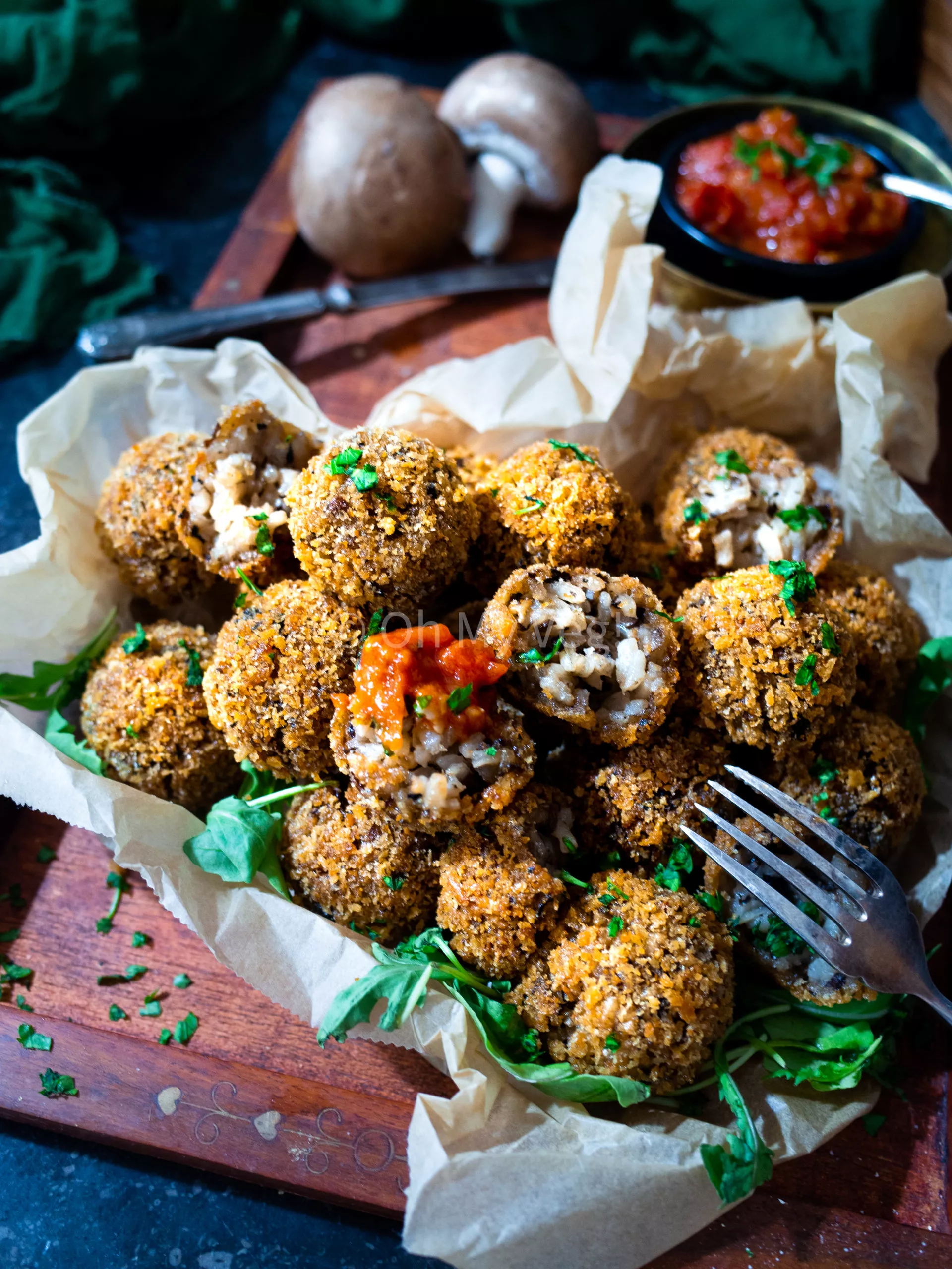 Vegan Chestnut Mushroom Arancini