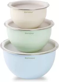 Stackable Stainless Steel Mixing Bowls with Lids