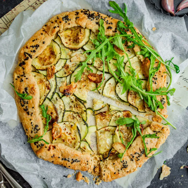 Courgette Galette with Garlic Butter and Feta