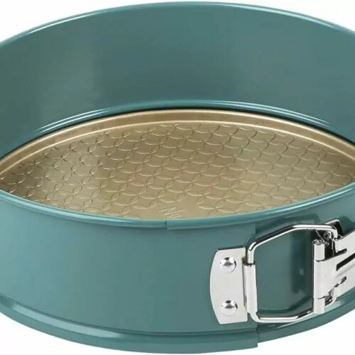 Blue springform cake tin.